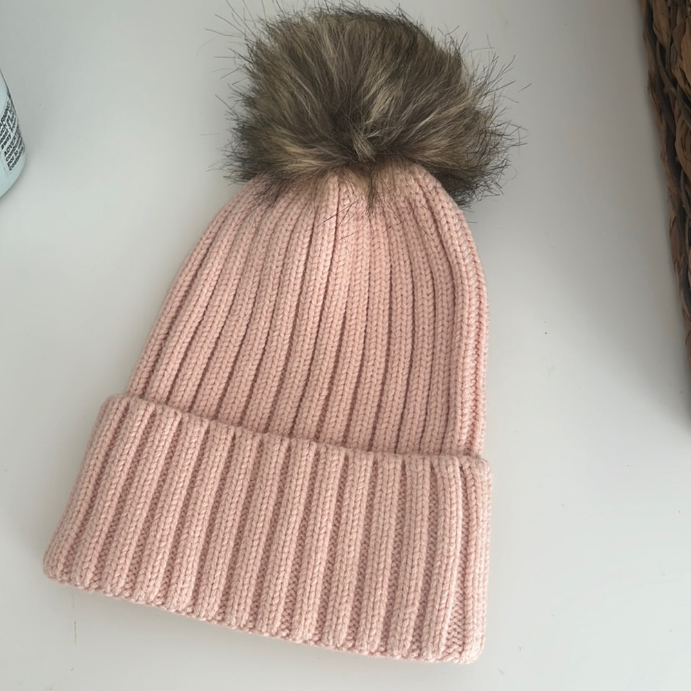 CATYA BEANIE FAUX FUR MERINO WOOL PINK